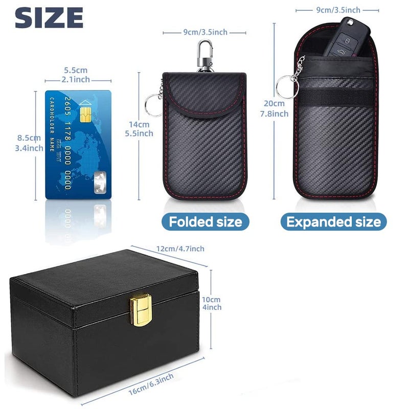 Samfolk Faraday Box with Faraday Bags for Car Keys, Car Key Signal Blocking Box, Keyless Entry Car Key Safe Protector Car Alarm Anti-Theft Shielding Cage - Image 4